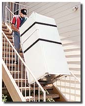 Stair Climbing Hand Truck eith refrigerator